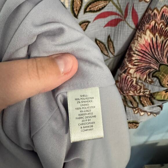 NWT CJ Banks Light Blue Floral Sleeveless Dress Plus Size 3X Elastic Fit Waist - Picture 8 of 10